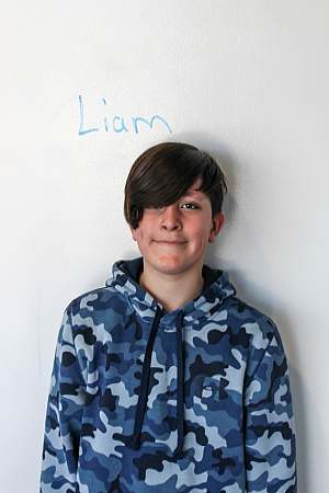 Liam on wall
