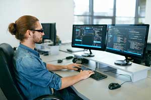 Developer engaged in custom software development