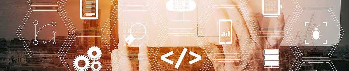 Developer in the middle of the custom software development process