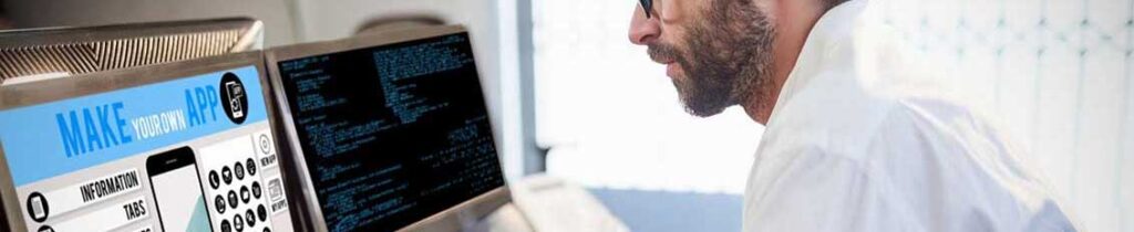 Developer working on custom software