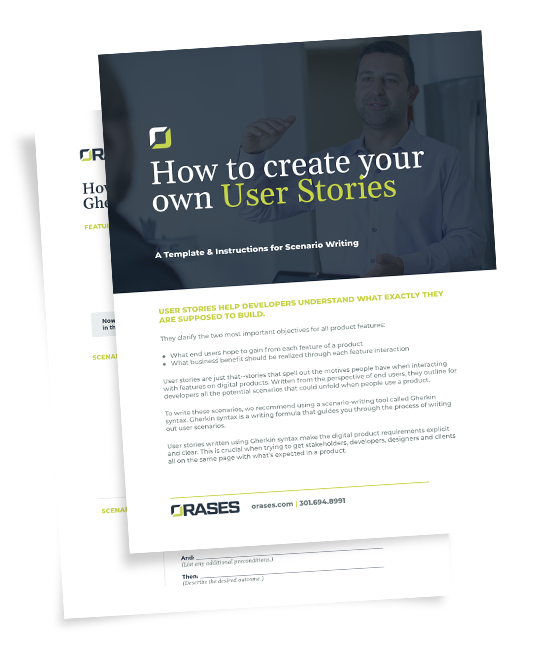 User stories ebook mockup