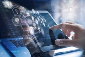 Man developing custom software