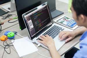 Software developer working on new web application