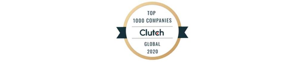 Top 1000 companies Clutch award banner