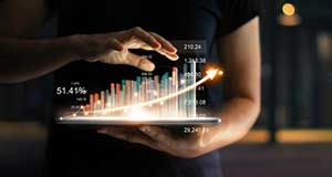 Man accessing real time data with his custom ERP software