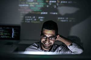 Man testing a custom web application