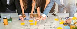 A product owner creating a roadmap for a custom software project