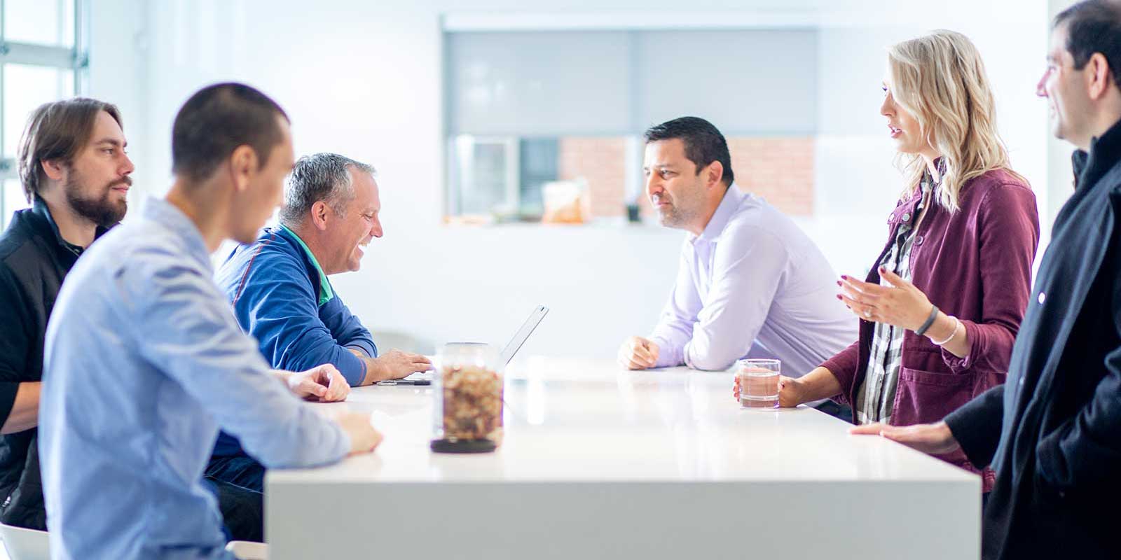 Orases software development team discussing case management software