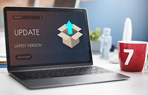 Computer showing the need for an update