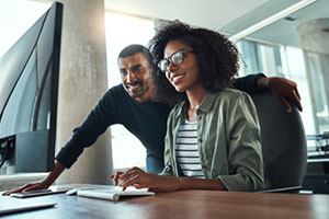 Enterprise business owners updating their custom software