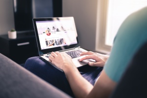 person searching web portal for information