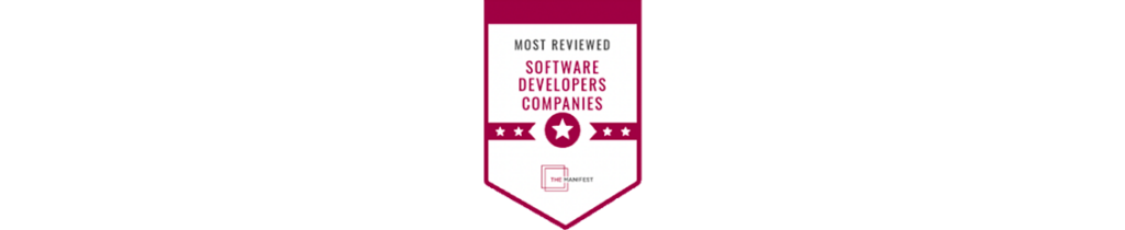 The Manifest Most Reviewed Software Developer Companies Award banner