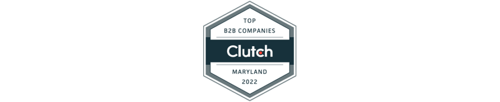 Clutch top b2b companies in Maryland award 2022 banner