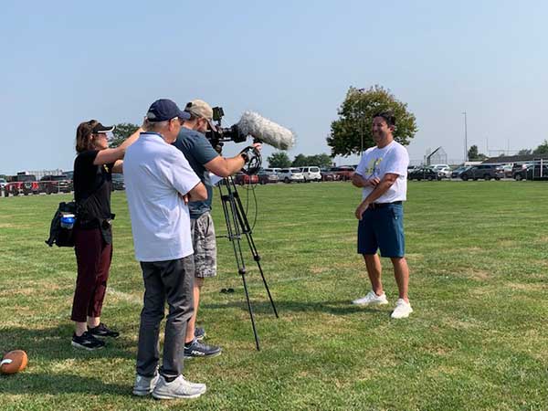 Nick being interviewed as a head coach