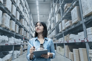 warehouse manager reviewing their inventory for replenishment orders
