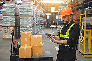 supply chain manager reviewing the status of their product