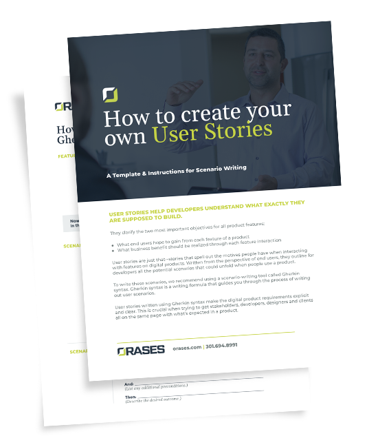 User stories ebook mockup