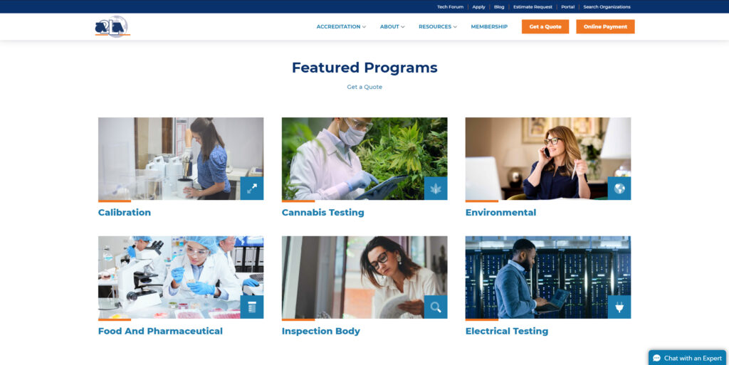 a2la new homepage section