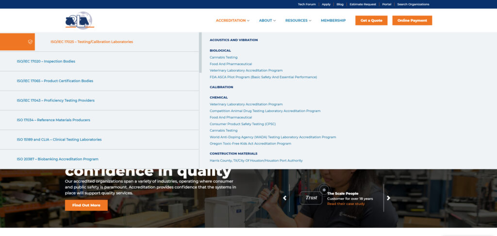 a2la new menu