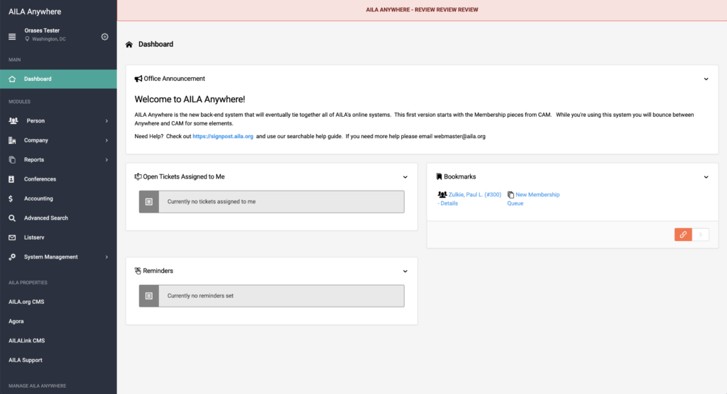 AILA Anywhere Dashboard