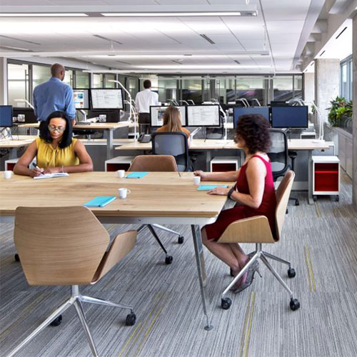 asid employees working in an office envrioment