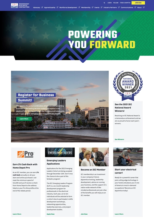 iec website homepage