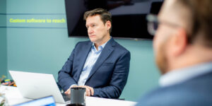 Orases team members in a meeting