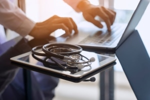 home patient software portal accessed by a medical professional