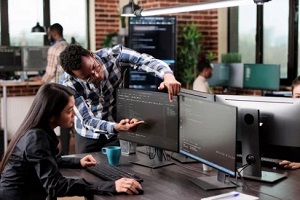 people discussing custom software development
