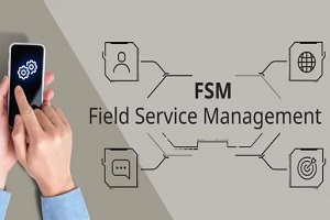 man using fsm app on mobile