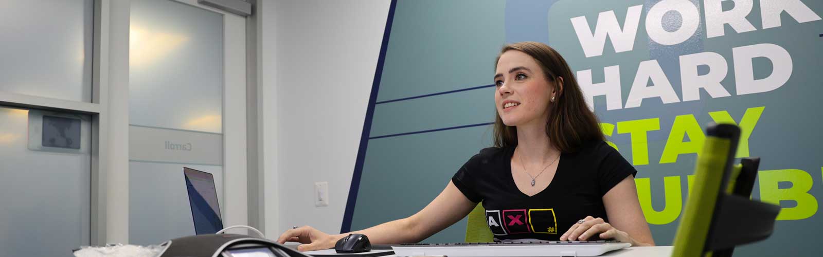 Orases team member working in a private office