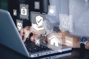 businessman using insurance erp software