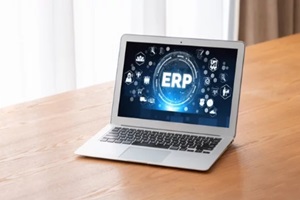 erp system on laptop