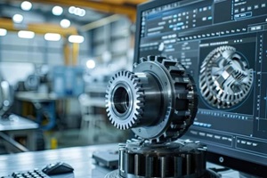 a mechanical engineering design software on a computer screen