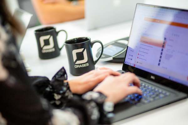 Orases worker with coffee