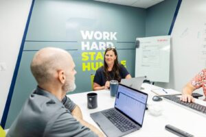 Orases team working through a modernization strategy meet