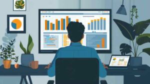 man working on custom software