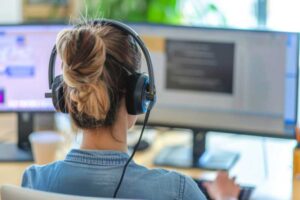 woman working at computer