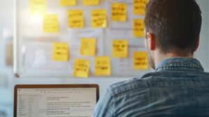 man working on mvp development