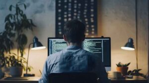 man working on mvp software development