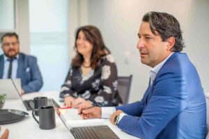 orases team meeting over ai agent development services