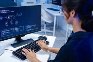 professional indian female software engineer building an AI agent system
