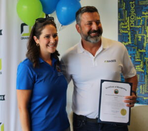 Orases CEO Nick receiving a proclamation from the county executive from Frederick, MD